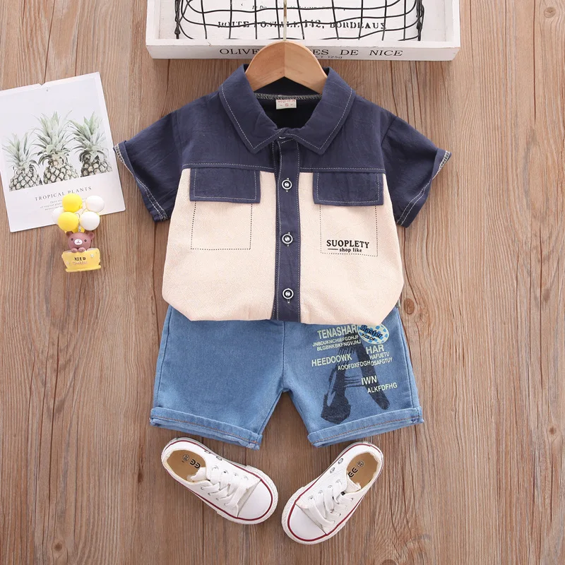2024 Boutique Baby Boy Summer Sets Clothes for Kids Boys 2 To 3 Years Patchwork Pocket Denim Short Sleeve Shirts and Shorts Suit
2024 Boutique Baby Boy Summer Sets Clothes for Kids Boys 2 To 3 Years Patchwork Pocket Denim Short Sleeve Shirts and Shorts Suit