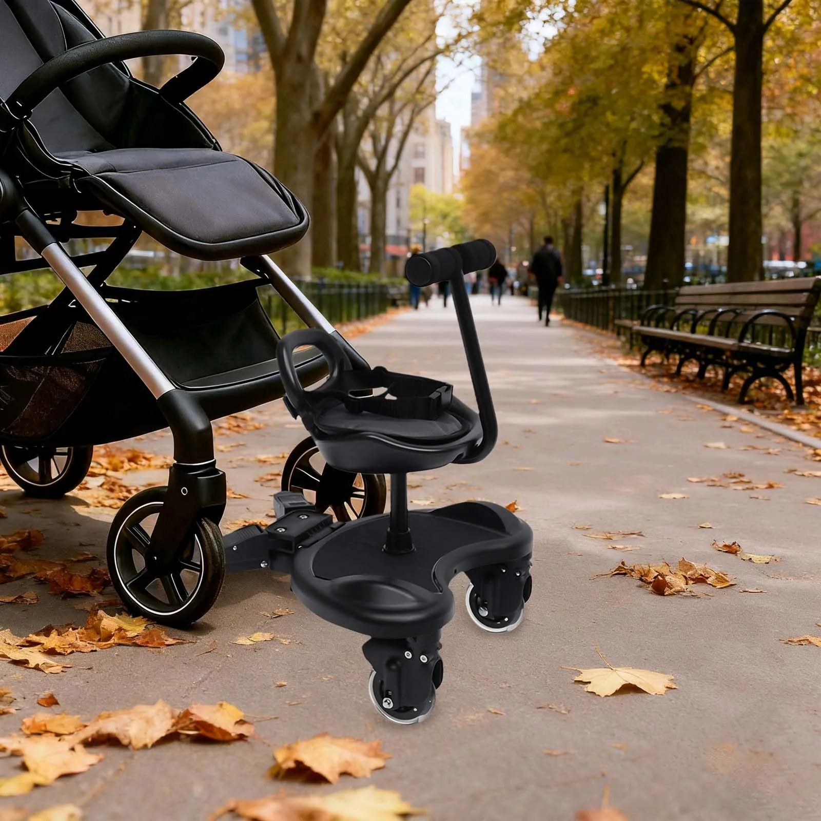 Universal Stroller Board, Child Rider Stroller Attachment, Non-Slip Stroller Standing Boar, Kid Board Buggy Wheeled Board w/Seat, Max Load 25kg for Most Brands of Strollers
Universal Stroller Board, Child Rider Stroller Attachment, Non-Slip Stroller Standing Boar, Kid Board Buggy Wheeled Board w/Seat, Max Load 25kg for Most Brands of Strollers