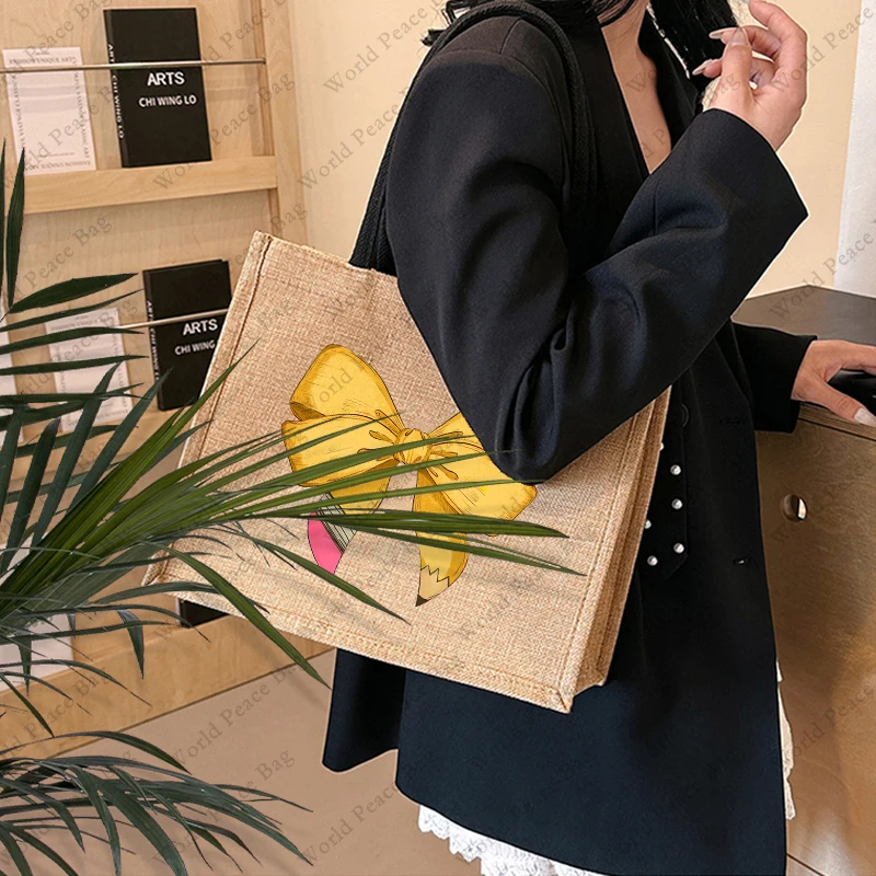 1 шт., большая индивидуальная холщовая пляжная сумка с бантом для учеников
1 шт., большая индивидуальная холщовая пляжная сумка с бантом для учеников