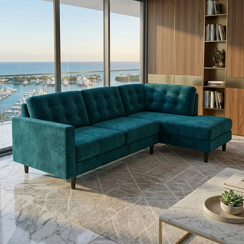 Talmadge L-Shaped Sectional Sofa – USA Made, 5-Day Shipping, Custom Fabric, Antique Peacock Velvet
Talmadge L-Shaped Sectional Sofa – USA Made, 5-Day Shipping, Custom Fabric, Antique Peacock Velvet