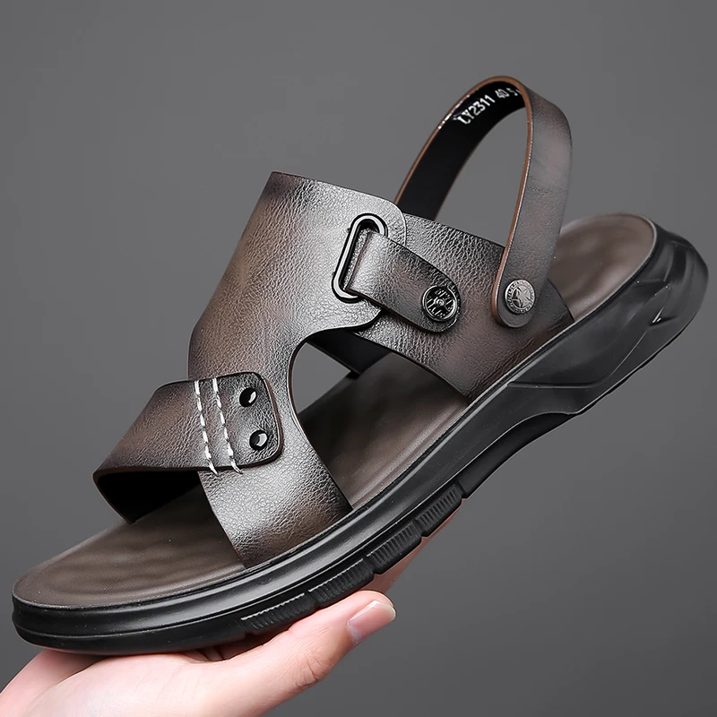 Summer Dual Wear Genuine Leather Sandals Casual Two Ways Wear Non Slip Beach Leisure Leather Slippers
Summer Dual Wear Genuine Leather Sandals Casual Two Ways Wear Non Slip Beach Leisure Leather Slippers