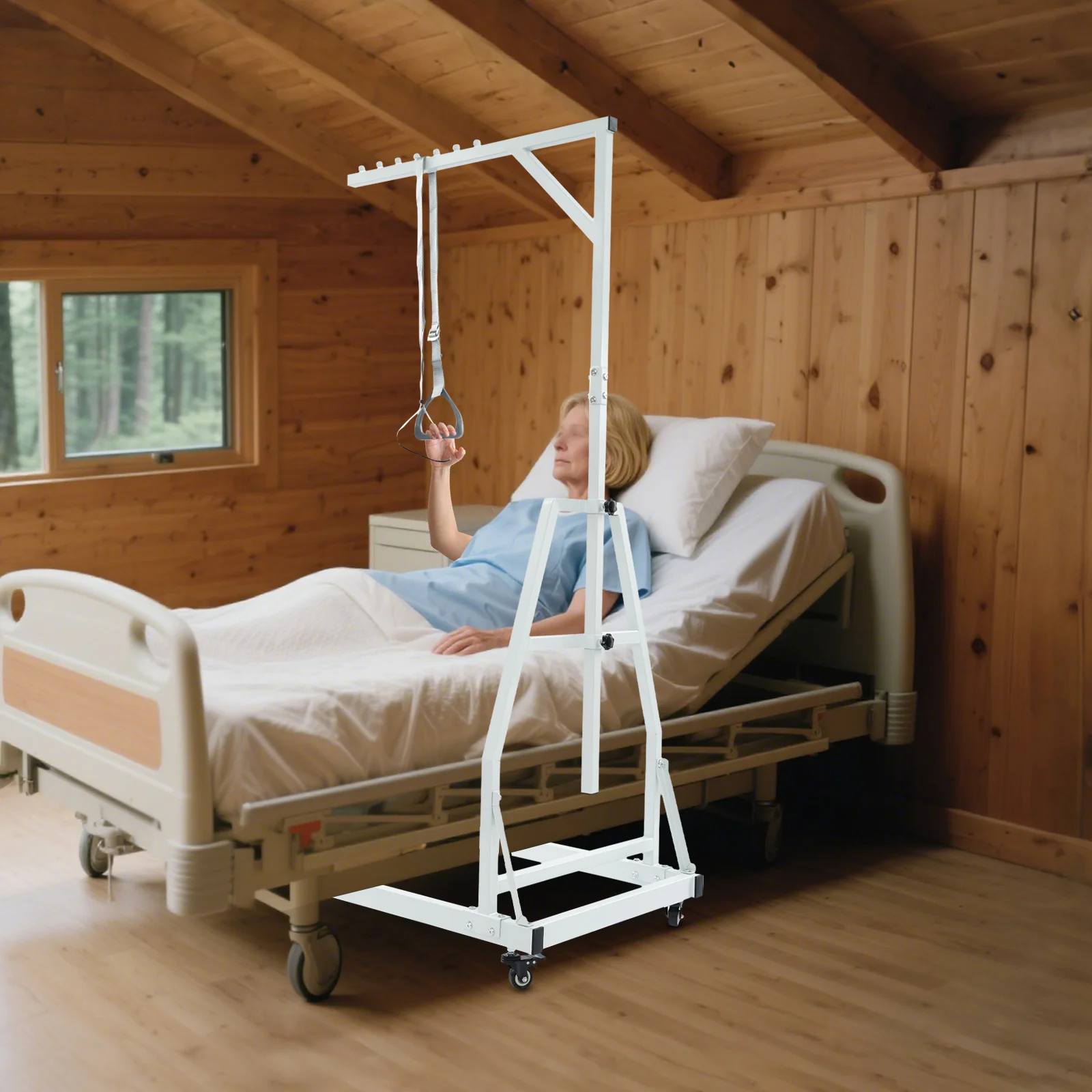 Bed Trapeze Bar with 36x24 Inch Stable Base 4 Swivel Castors with Brakes Height Adjustable Home Care Bed for Elderly Patients
Bed Trapeze Bar with 36x24 Inch Stable Base 4 Swivel Castors with Brakes Height Adjustable Home Care Bed for Elderly Patients