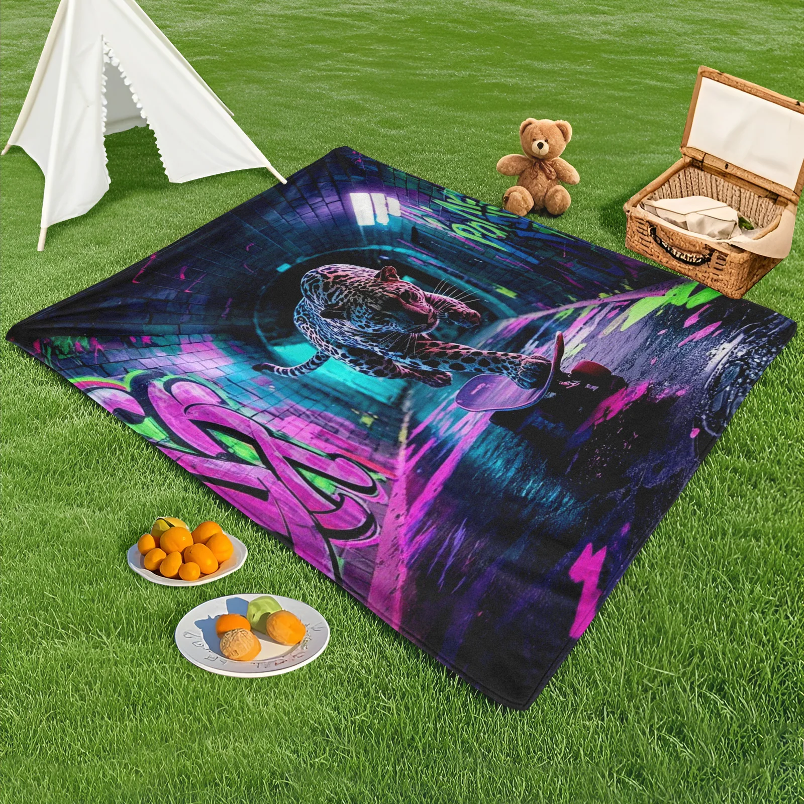 Urban Leopard Graffiti Skateboard Tunnel Inspired Outdoor Blanket For Edgy Adventure Style
Urban Leopard Graffiti Skateboard Tunnel Inspired Outdoor Blanket For Edgy Adventure Style