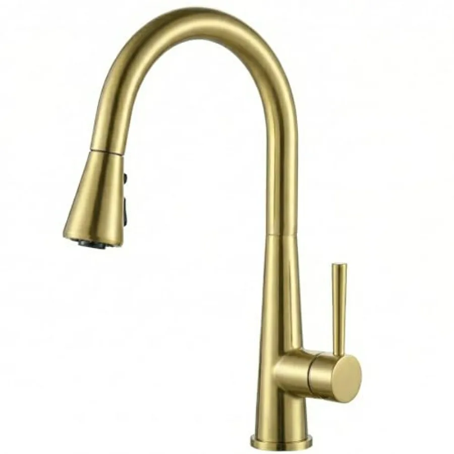 Смеситель для кухни из матового золота с выдвижным распылителем, современный однорычажный смеситель для раковины с золотым магнитным распылителем и креплением на столешницу
Смеситель для кухни из матового золота с выдвижным распылителем, современный однорычажный смеситель для раковины с золотым магнитным распылителем и креплением на столешницу