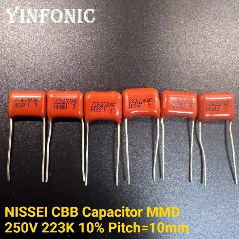 10Pcs/100Pcs Japan NISSEI CBB Capacitor MMD 250V 223K 10% 0.022uF 22nF Pitch=10mm Metallized Polyester Film Capacitors
10Pcs/100Pcs Japan NISSEI CBB Capacitor MMD 250V 223K 10% 0.022uF 22nF Pitch=10mm Metallized Polyester Film Capacitors