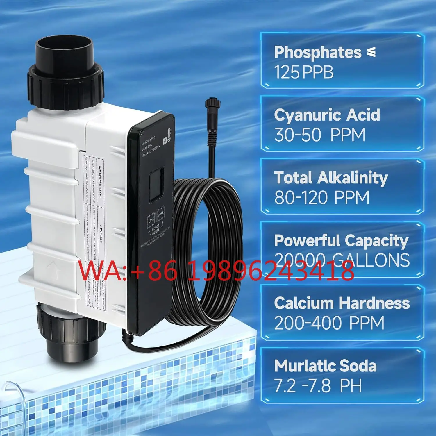 IC20 Swimming Pool Salt Cell Pentair IntelliChlor IC20 Replacement 20,000-Gallon Chlorination System Pool Chlorine
IC20 Swimming Pool Salt Cell Pentair IntelliChlor IC20 Replacement 20,000-Gallon Chlorination System Pool Chlorine