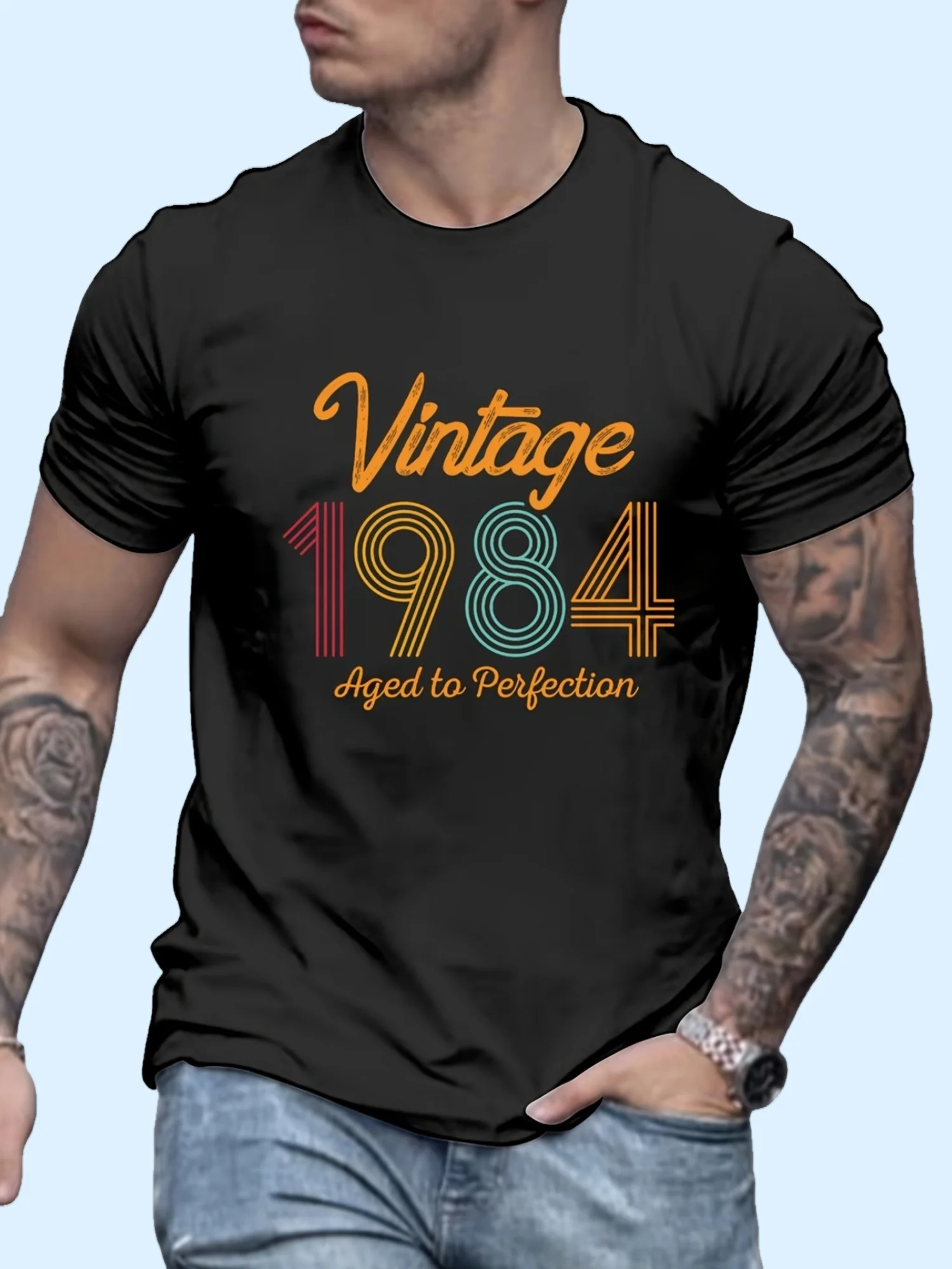 Vintage 1984 Graphic Print Crew Neck T Shirt Classic Casual Short Sleeve Top for Men Summer Fashion Clothing Retro Style
Vintage 1984 Graphic Print Crew Neck T Shirt Classic Casual Short Sleeve Top for Men Summer Fashion Clothing Retro Style