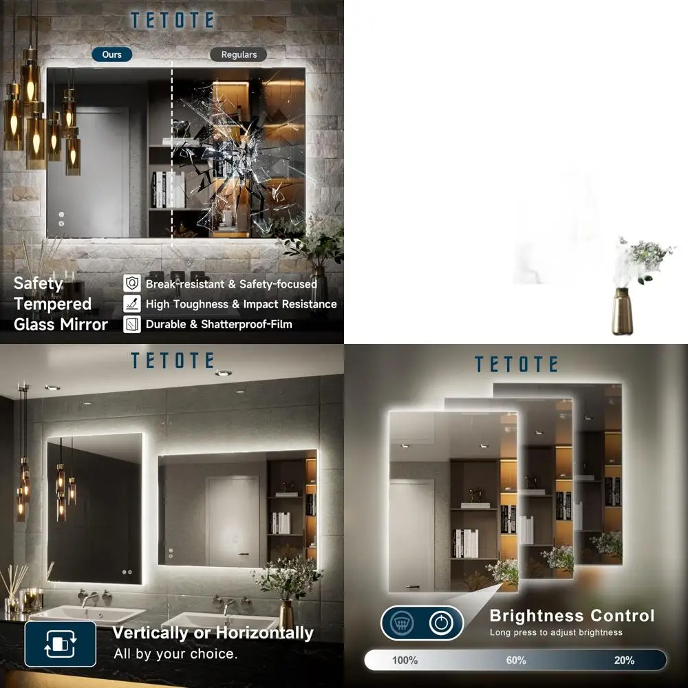 LED-Illuminated 20x28 Inch Vanity Mirror with Anti-Fog, Dimmable Modern Bathroom Mirror, Waterproof and High CRI90+
LED-Illuminated 20x28 Inch Vanity Mirror with Anti-Fog, Dimmable Modern Bathroom Mirror, Waterproof and High CRI90+