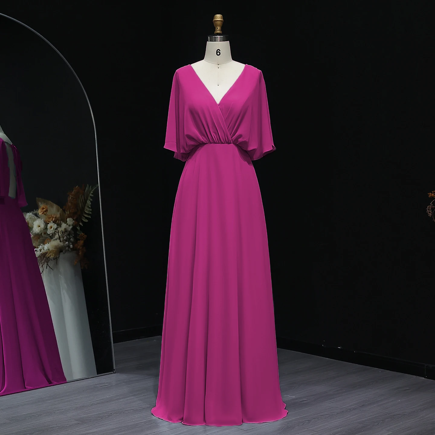 Sharon Said Elegant Fuchsia Cape Sleeves Bridesmaid Dress Weeding Guest Gowns BS243 Customized
Sharon Said Elegant Fuchsia Cape Sleeves Bridesmaid Dress Weeding Guest Gowns BS243 Customized