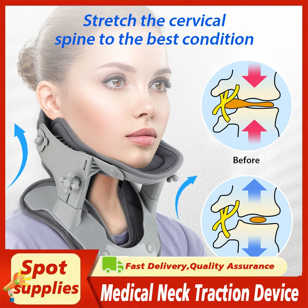 Medical Neck Traction Device Cervical Traction Apparatus Kit Cervical Spine Massager Heating Inflatable Cervical Collar Correcti
Medical Neck Traction Device Cervical Traction Apparatus Kit Cervical Spine Massager Heating Inflatable Cervical Collar Correcti