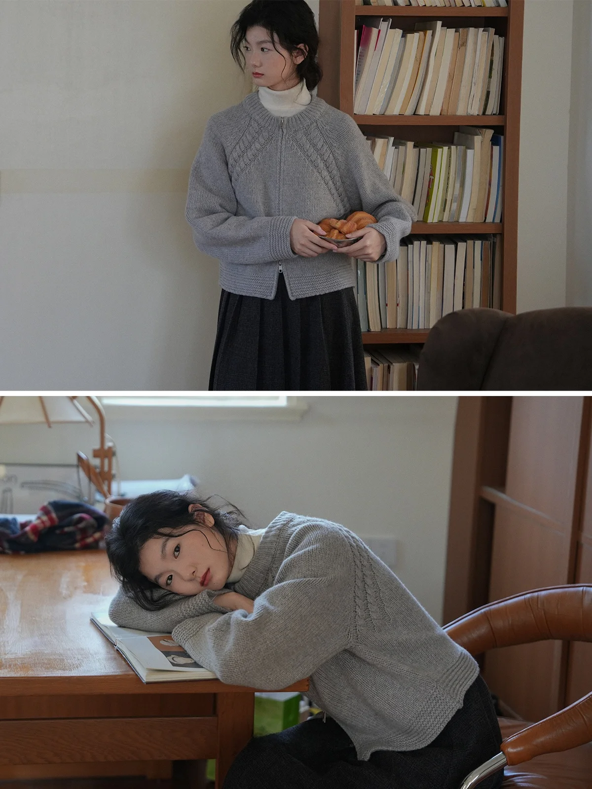 DAILYCLOSET Pure Wool Knitted Zipper Sweater Long Sve round Ne Open Cardigan Women's Casual Loose Sle Winter Coat
DAILYCLOSET Pure Wool Knitted Zipper Sweater Long Sve round Ne Open Cardigan Women's Casual Loose Sle Winter Coat