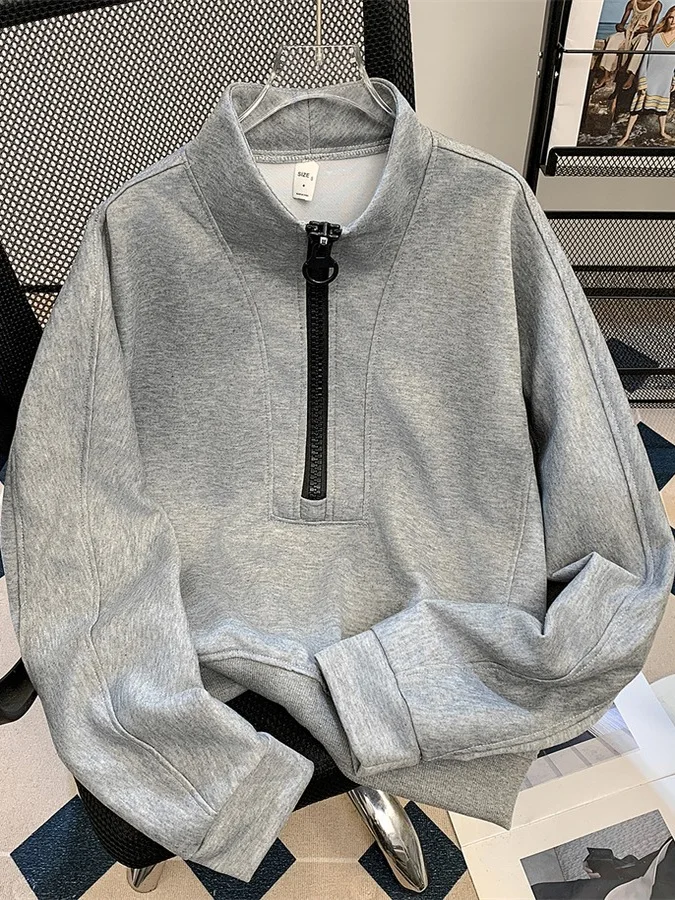 Casual Loose Long Sleeve Zipper Hoodie Men's Spring Autumn Trendy Deconstructed Half Zipper Cardigan Pure Color Outerwear
Casual Loose Long Sleeve Zipper Hoodie Men's Spring Autumn Trendy Deconstructed Half Zipper Cardigan Pure Color Outerwear