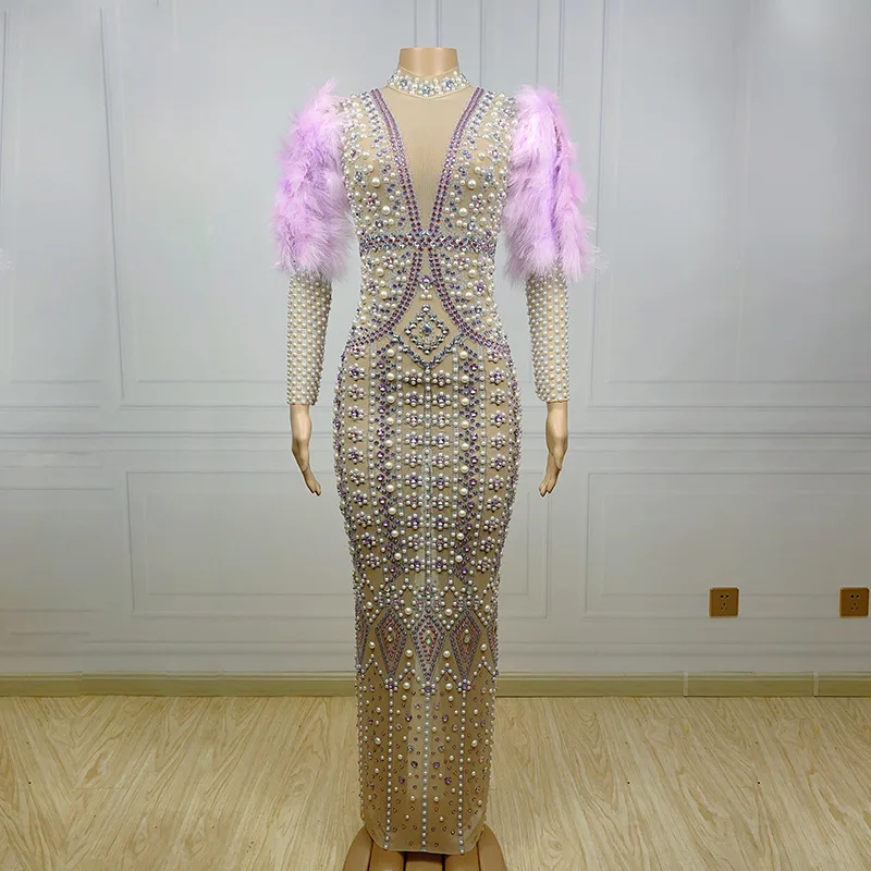 Stage catwalk singer party dress dress feather bar dj guest host party dress
Stage catwalk singer party dress dress feather bar dj guest host party dress