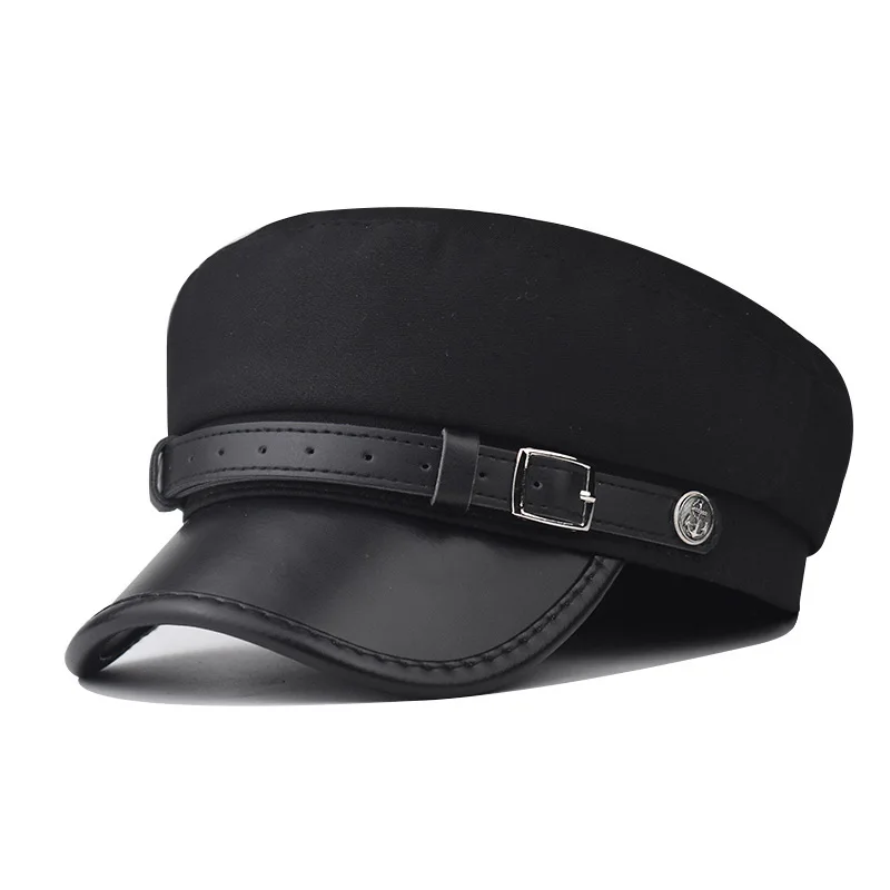Newsboy Hats Octagonal Hat Metal American Trend Versatile PU Beret Personality Leather Buckle British Fashion Military Hat
Newsboy Hats Octagonal Hat Metal American Trend Versatile PU Beret Personality Leather Buckle British Fashion Military Hat