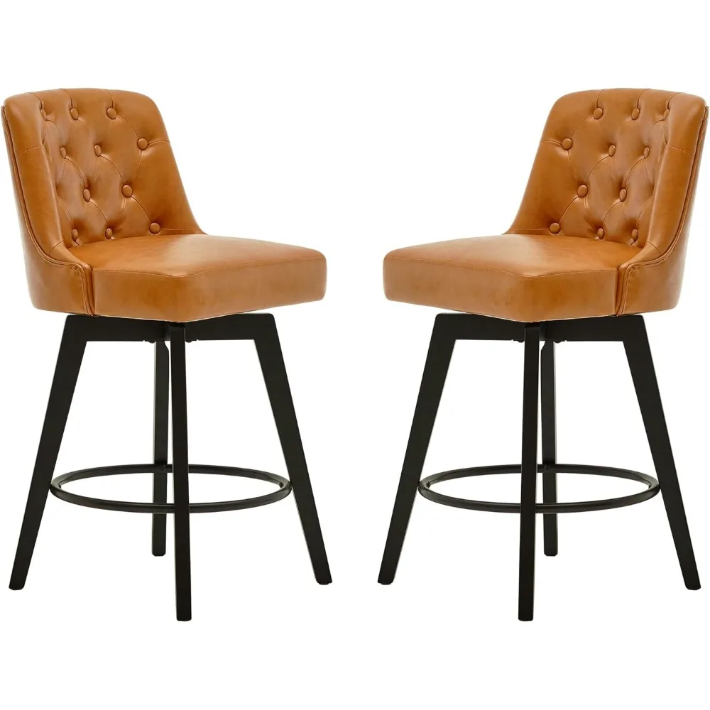 Counter Stool,26" 360 Free Swivel Upholstered Bar Stool with Back-Set of 2-PU in Brown
Counter Stool,26" 360 Free Swivel Upholstered Bar Stool with Back-Set of 2-PU in Brown