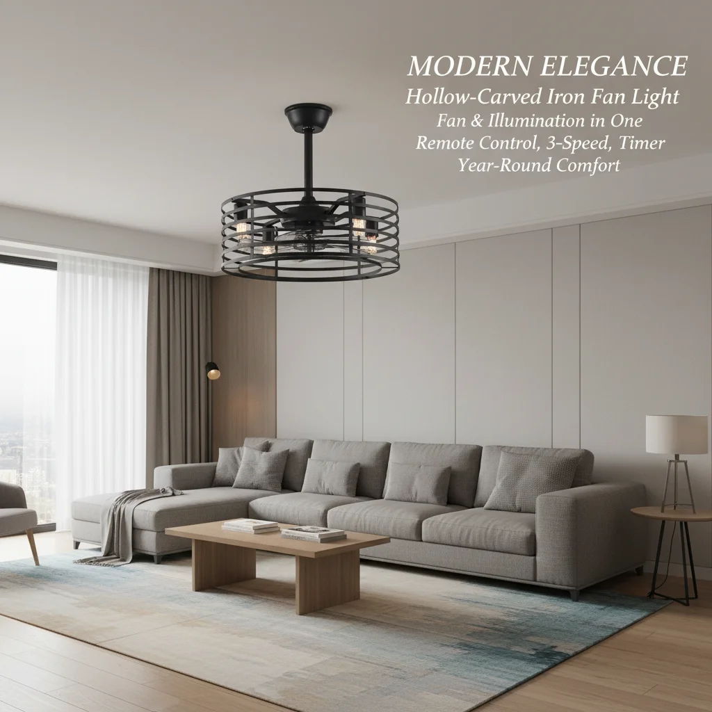 20 Inch Ceiling Fan Light with Remote 5 Blades, Low Noise 35dB Pure Copper Motor, 3 Speeds 1/2/4H Timer, E27 Base (Bulbs Not Included) for Living Room Bedroom, Black
20 Inch Ceiling Fan Light with Remote 5 Blades, Low Noise 35dB Pure Copper Motor, 3 Speeds 1/2/4H Timer, E27 Base (Bulbs Not Included) for Living Room Bedroom, Black