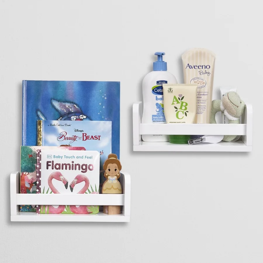 2pc 10" Compact Floating Wall Mount Bookshelves - White
2pc 10" Compact Floating Wall Mount Bookshelves - White
