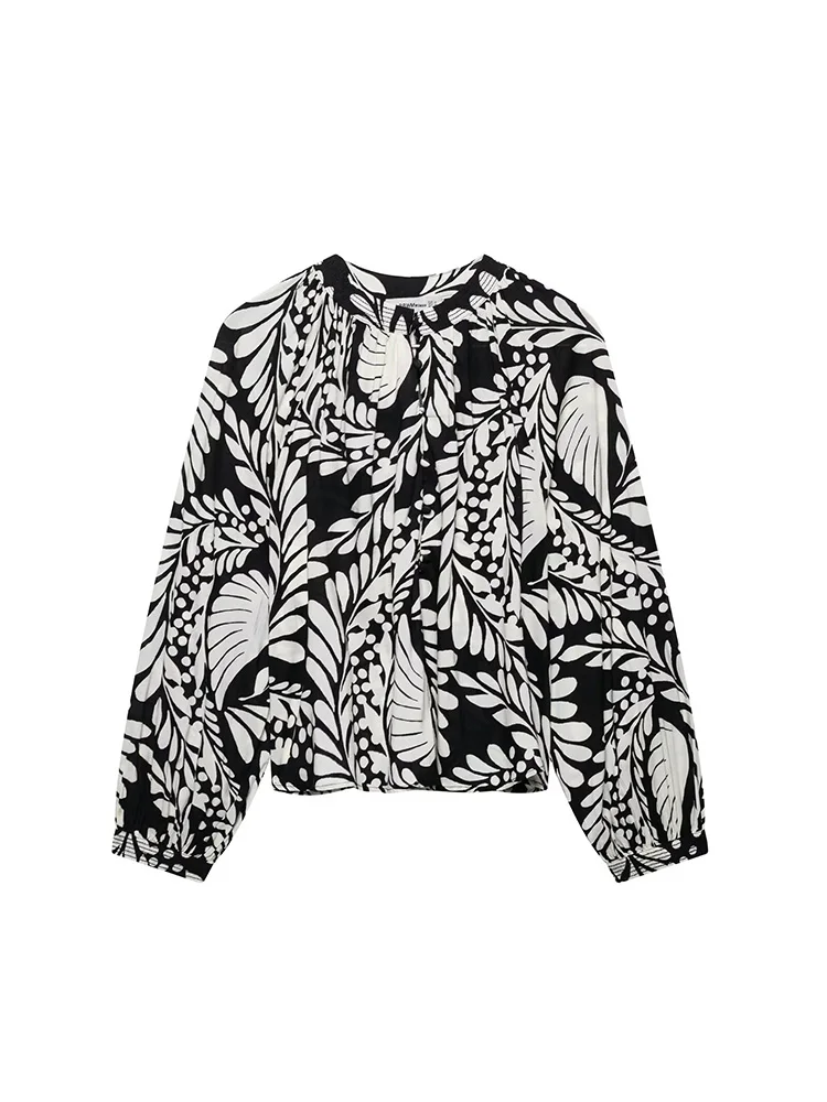 SIYANG Women Fashion Printed Front Button Pleated Blouse Vintage O-Neck Long Sleeves Female Chic Lady Shirts
SIYANG Women Fashion Printed Front Button Pleated Blouse Vintage O-Neck Long Sleeves Female Chic Lady Shirts