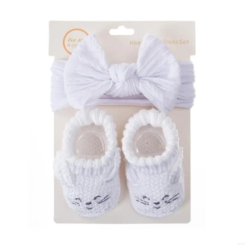 Breathable Knit Baby Shoes And Bear Hairband Set For Newborns Toddlers
Breathable Knit Baby Shoes And Bear Hairband Set For Newborns Toddlers