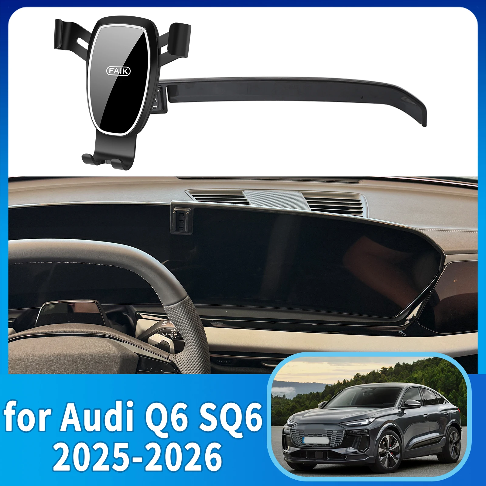 Автомобильный держатель мобильного телефона для Audi Q6 SQ6 Sedan 2025 2026 Sportback, электрический GPS-кронштейн, аксессуары, навигационная подставка, авто
Автомобильный держатель мобильного телефона для Audi Q6 SQ6 Sedan 2025 2026 Sportback, электрический GPS-кронштейн, аксессуары, навигационная подставка, авто
