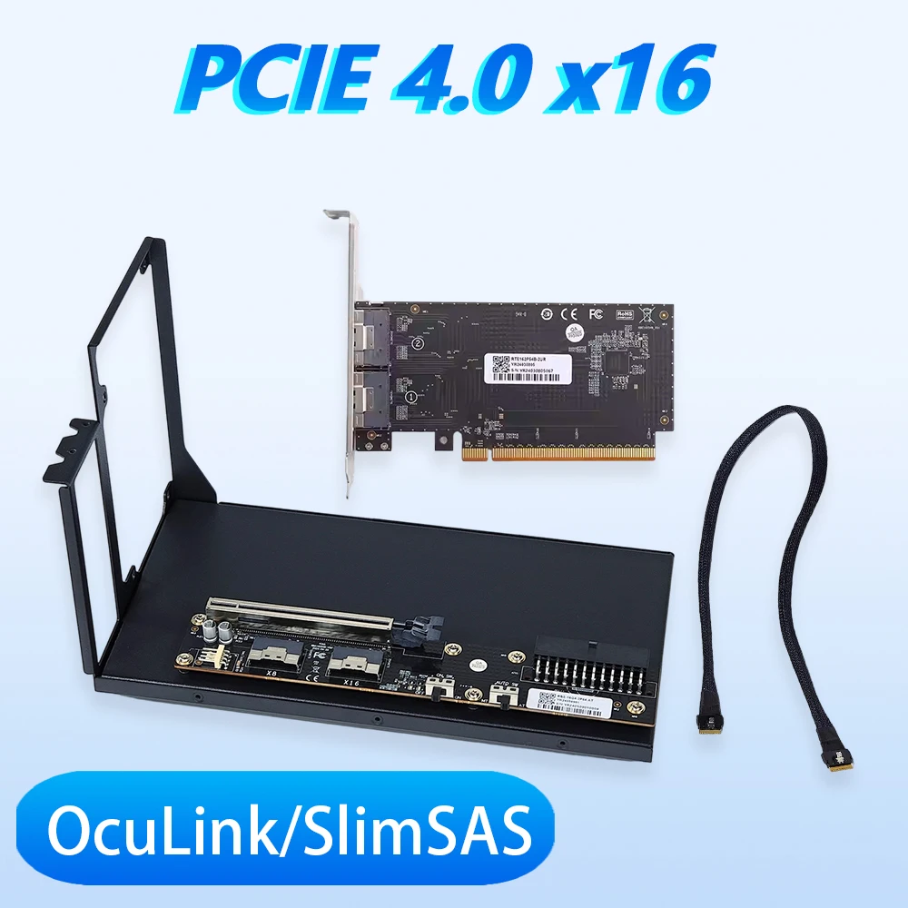 PCIe 4.0 X16 OcuLink SlimSAS GPU Dock/Bracket, External GPU Base Plate Supply ATX SFX Power 24pin Black White 8611-8654 Cable
PCIe 4.0 X16 OcuLink SlimSAS GPU Dock/Bracket, External GPU Base Plate Supply ATX SFX Power 24pin Black White 8611-8654 Cable