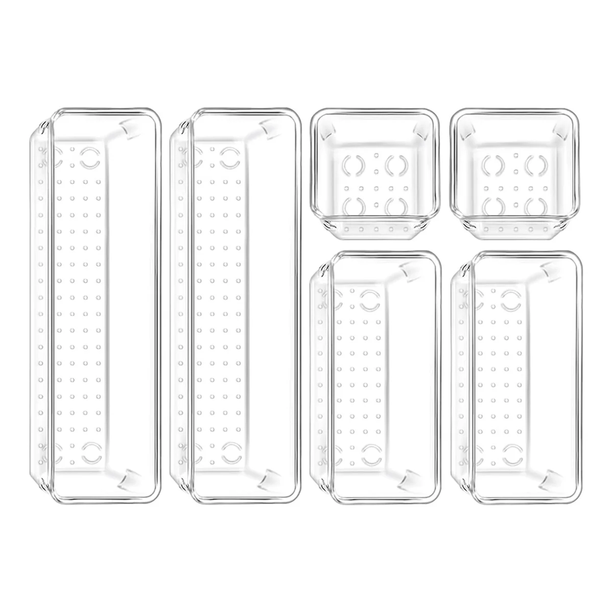 ADP-6pcs Plastic Drawer Organizers, 3 Sizes Transparent Drawer Organizers for Bathroom, Dressing Table, Cosmetics, Tableware
ADP-6pcs Plastic Drawer Organizers, 3 Sizes Transparent Drawer Organizers for Bathroom, Dressing Table, Cosmetics, Tableware