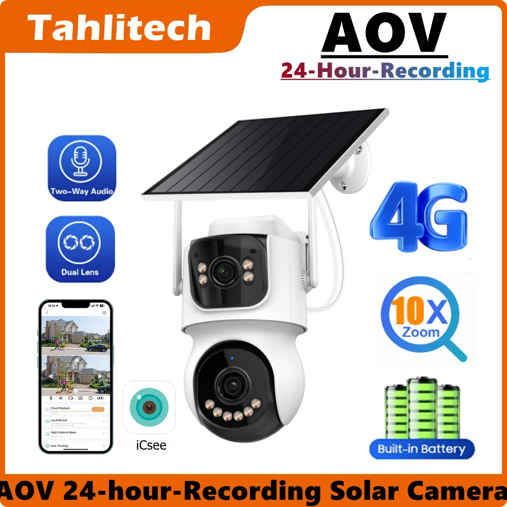 4G Solar Camera Three Screen WIFI Outdoor Built-in Battery Security AOV 10X Zoom Camera PTZ 9W Solar Powered Auto Tracking iCSee
4G Solar Camera Three Screen WIFI Outdoor Built-in Battery Security AOV 10X Zoom Camera PTZ 9W Solar Powered Auto Tracking iCSee