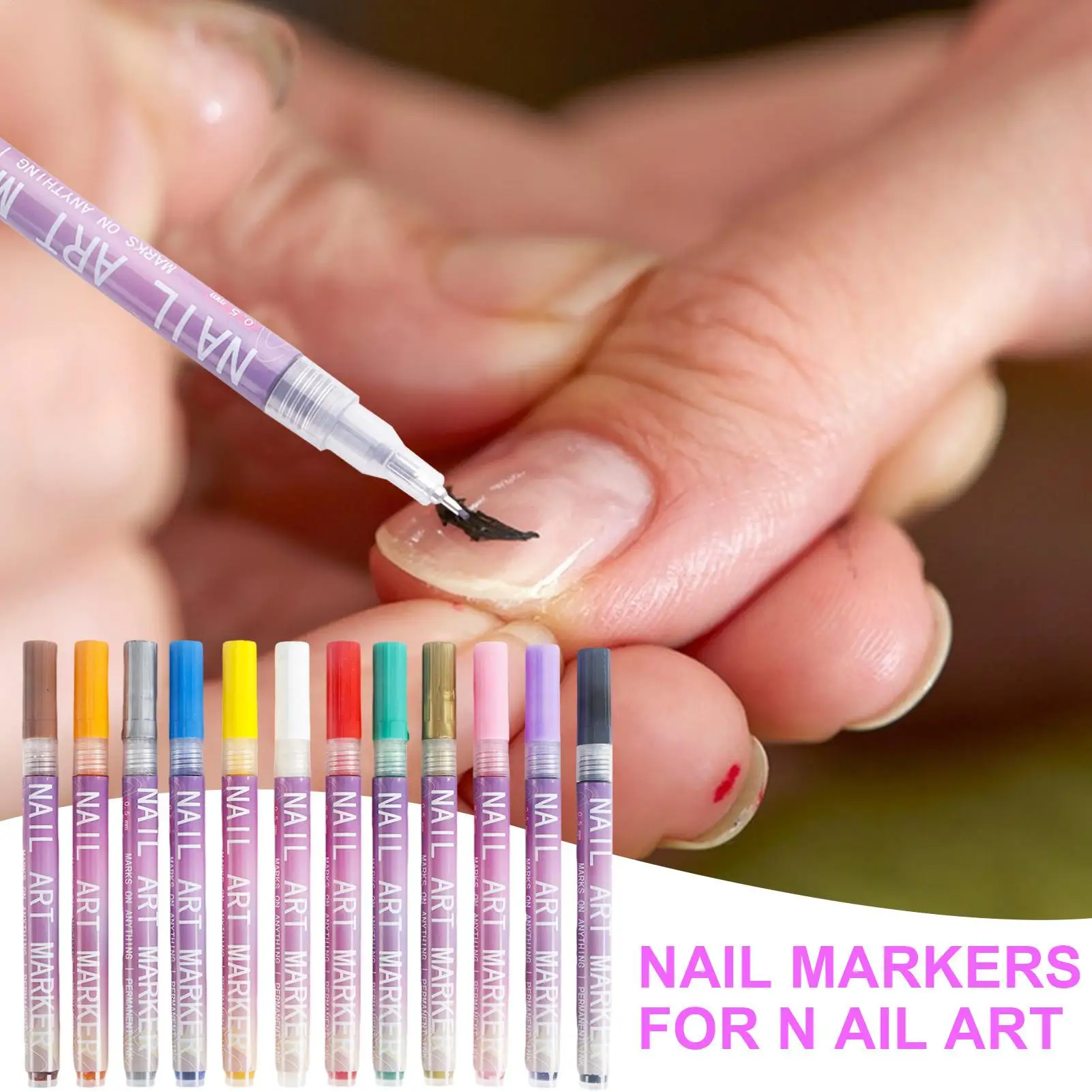12 Colors Nail Arts Pens 0.5MM Nail Polish Pens Drawing Painting Point Liner Acrylic Painted Pen Kit Waterproof and Quick-drying
12 Colors Nail Arts Pens 0.5MM Nail Polish Pens Drawing Painting Point Liner Acrylic Painted Pen Kit Waterproof and Quick-drying