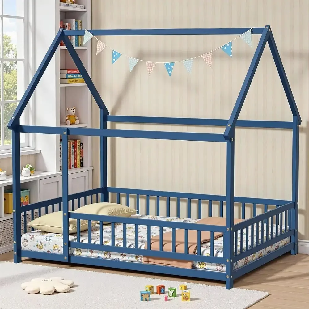 Full-Size Floor Bed with Storage, Wooden Montessori-Style, Blue Mist, Suitable for Boys and Girls, No Slats
Full-Size Floor Bed with Storage, Wooden Montessori-Style, Blue Mist, Suitable for Boys and Girls, No Slats