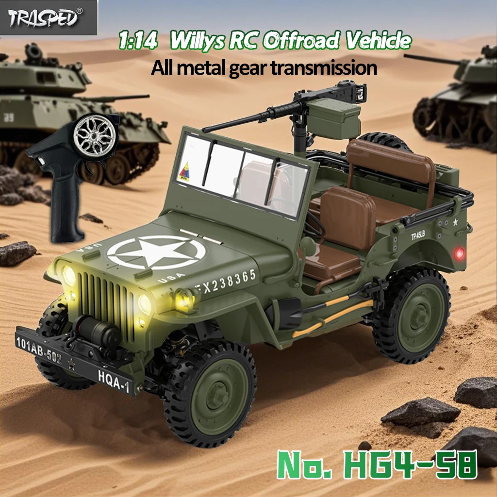 1/14 WILLYS Гусеничный альпинистский автомобиль с дистанционным управлением HG4-58 Электрический внедорожник 2,4G масштабный грузовик из сплава для детей/взрослых
1/14 WILLYS Гусеничный альпинистский автомобиль с дистанционным управлением HG4-58 Электрический внедорожник 2,4G масштабный грузовик из сплава для детей/взрослых
