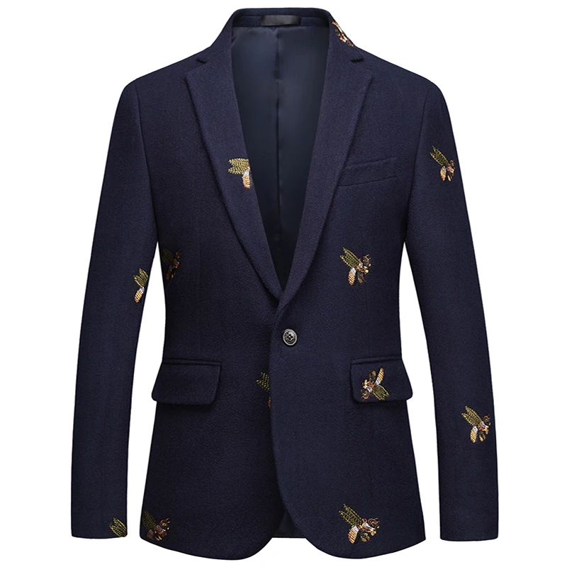 Embroidery Bees Luxury Blazers For Men Slim Fit Cotton&Polyester Winter Quality Easy Care Gentleman Suits Jacket Terno Masculino
Embroidery Bees Luxury Blazers For Men Slim Fit Cotton&Polyester Winter Quality Easy Care Gentleman Suits Jacket Terno Masculino