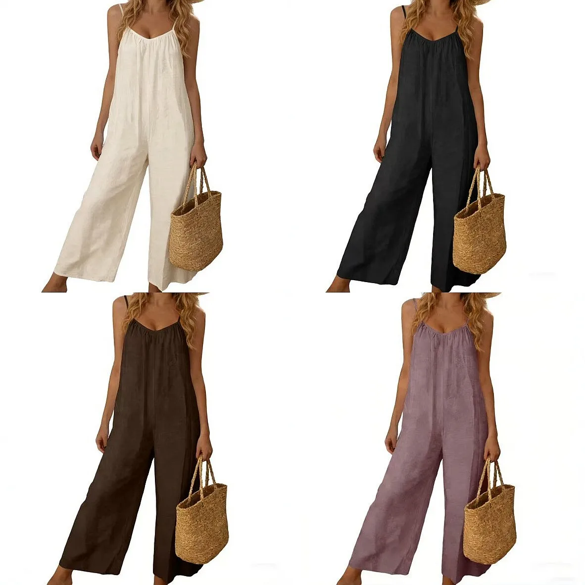 Cotton Linen Jumpsuit Sleeveless Wide Leg Overall Romper Playsuit Spring Summer Loose Casual Matching Set
Cotton Linen Jumpsuit Sleeveless Wide Leg Overall Romper Playsuit Spring Summer Loose Casual Matching Set