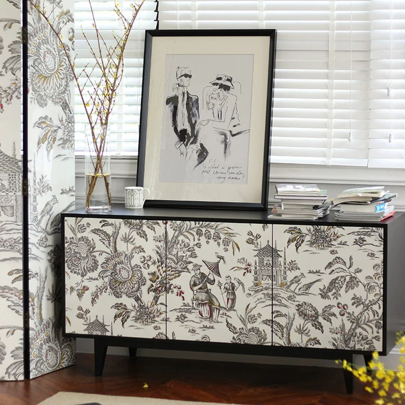 Medieval French side cabinet, cream black and white
Medieval French side cabinet, cream black and white