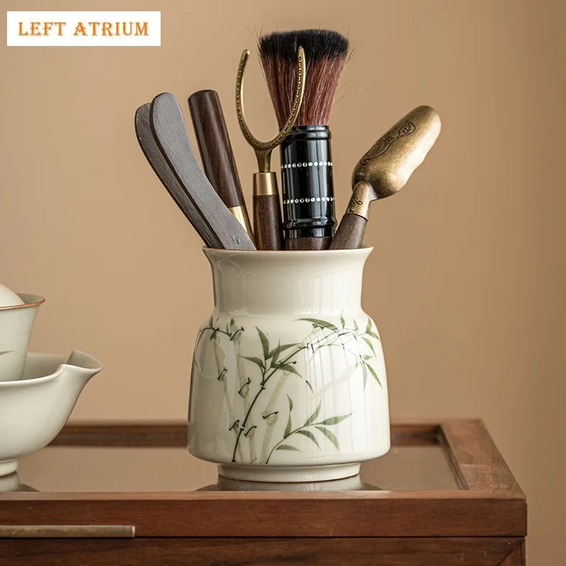 Hand Painted Bamboo Porcelain Tea Set Chinese Kung Fu Tea Ceremony Accessories Storage Cha Ze Tea Canister Utensils Pen Case Pot
Hand Painted Bamboo Porcelain Tea Set Chinese Kung Fu Tea Ceremony Accessories Storage Cha Ze Tea Canister Utensils Pen Case Pot
