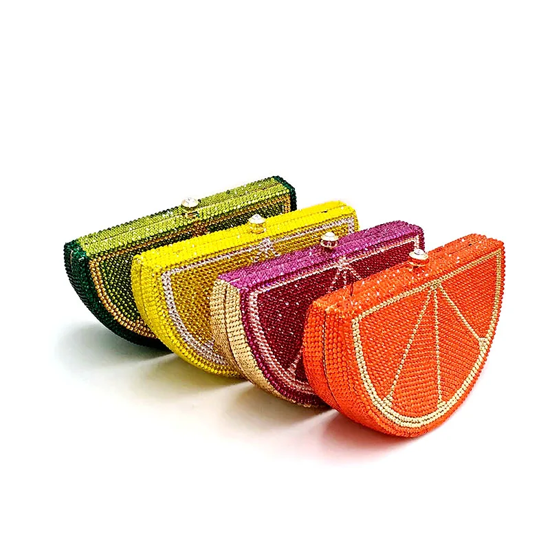Bridal wedding party purses women evening party diamonds fruit lemon orange fruit slice crystal clutches full crystal purses
Bridal wedding party purses women evening party diamonds fruit lemon orange fruit slice crystal clutches full crystal purses