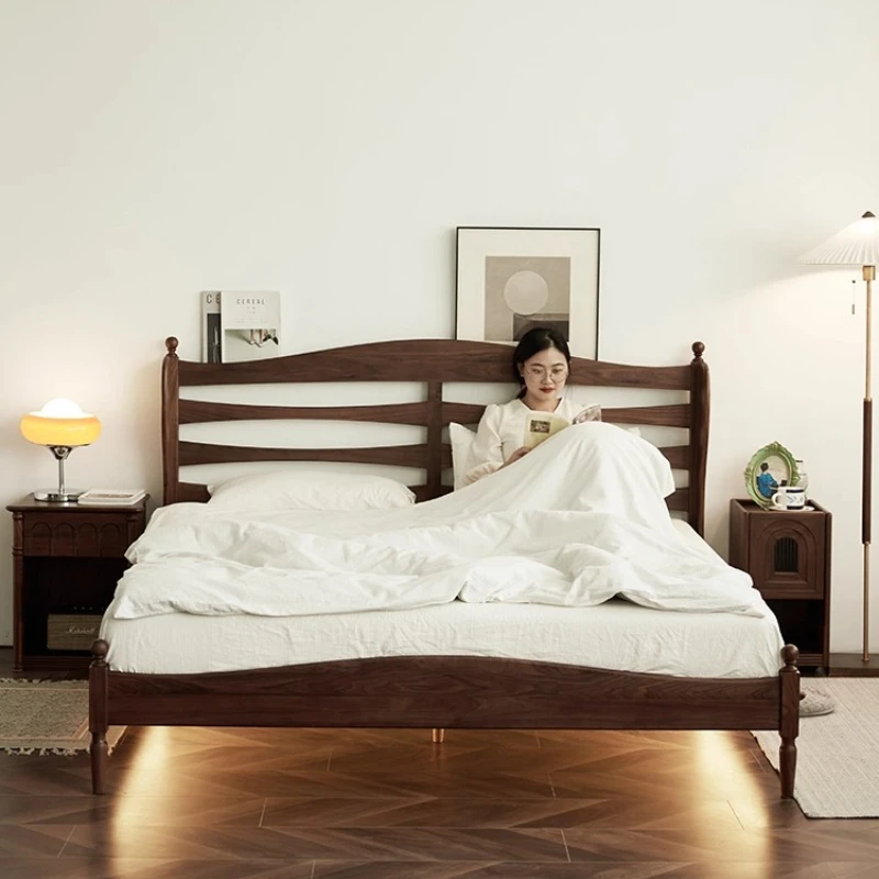 Los solid wood bed Nordic retro 1.5 master bedroom home 1.8 meters double bed black walnut furniture
Los solid wood bed Nordic retro 1.5 master bedroom home 1.8 meters double bed black walnut furniture