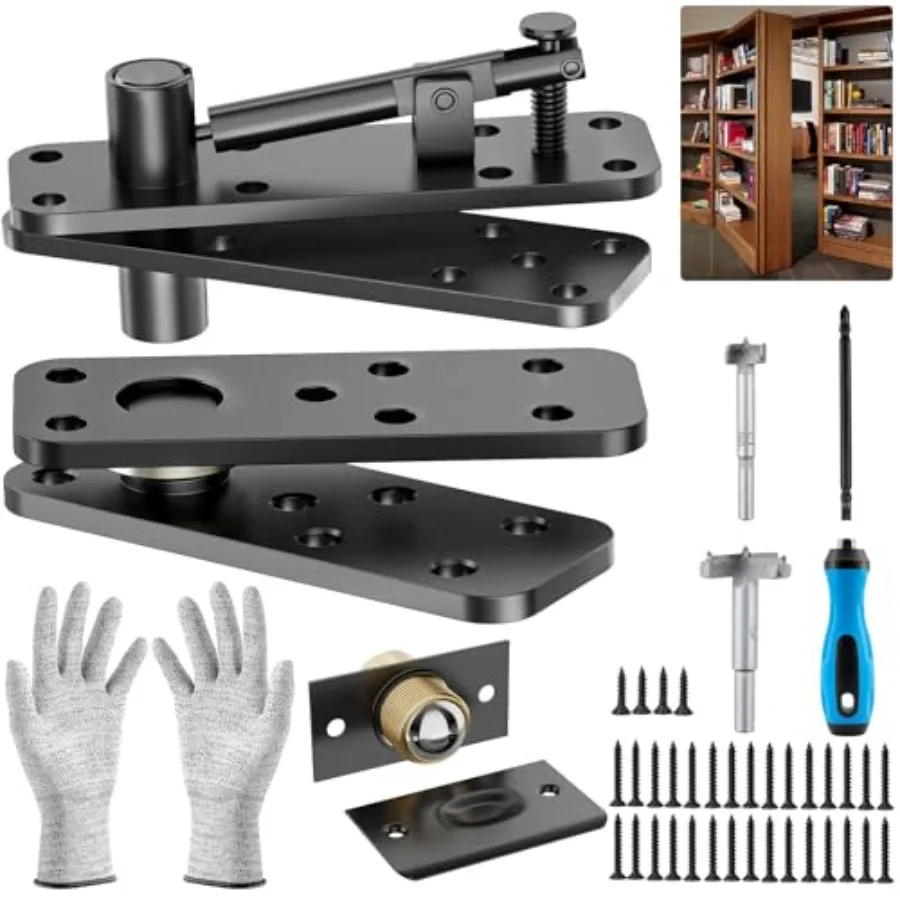 Hidden Door Hinge, 570Lbs Load-Bearing Thickened Solid Stainless Steel, 360° Rotation Heavy Duty Swinging Conceal Hinges Invisi
Hidden Door Hinge, 570Lbs Load-Bearing Thickened Solid Stainless Steel, 360° Rotation Heavy Duty Swinging Conceal Hinges Invisi
