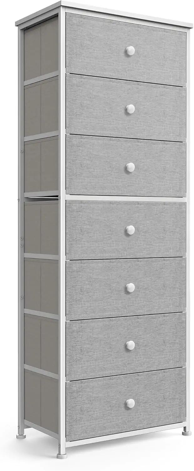 Tall Fabric Dresser for Bedroom, Vertical Storage Organizer Tower with 7 Drawers, Chest of Drawers with Bins, Steel Frame, Wo
Tall Fabric Dresser for Bedroom, Vertical Storage Organizer Tower with 7 Drawers, Chest of Drawers with Bins, Steel Frame, Wo