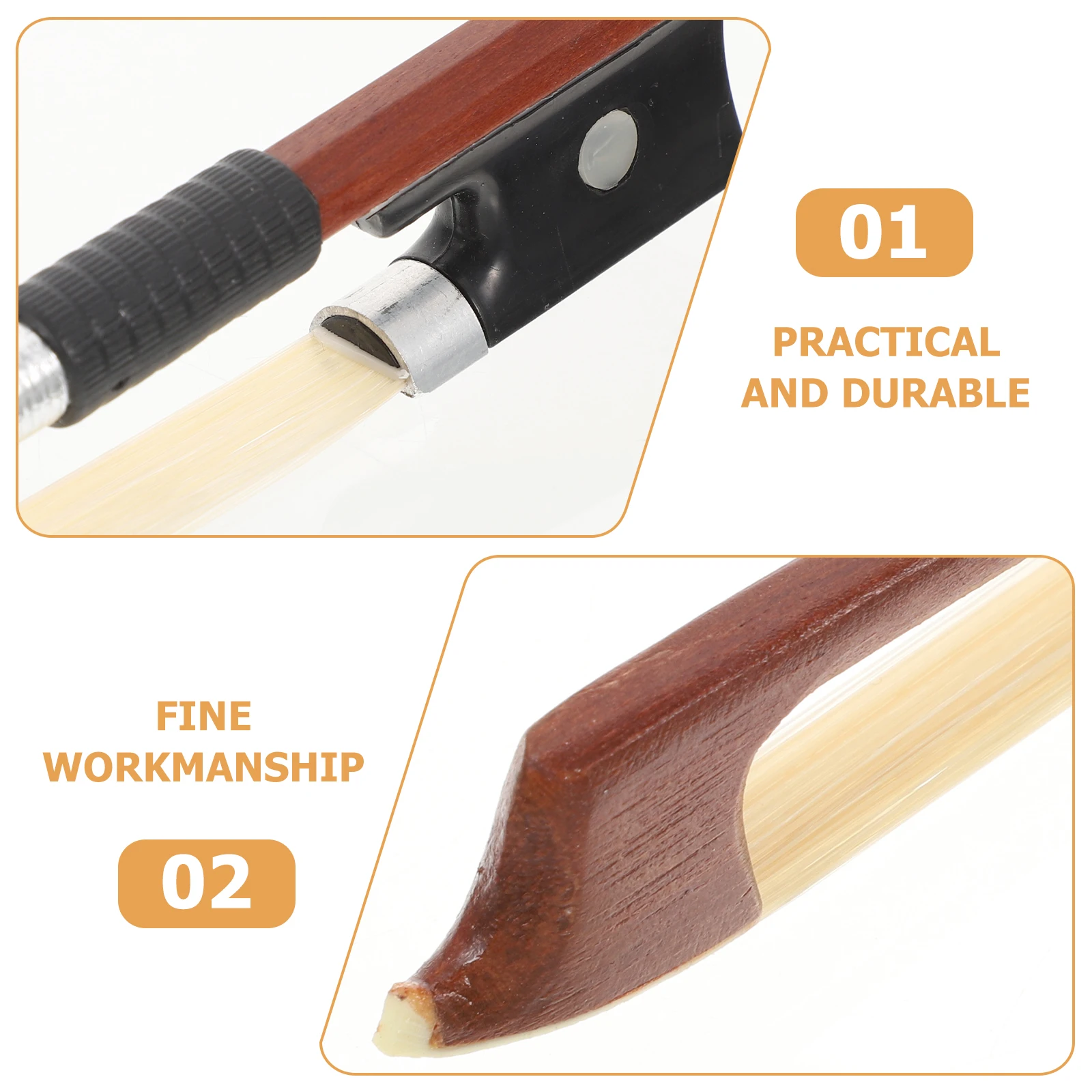 Violin Bow with Horsetail Hair for 1 10 1 16 Size Student Practice Musical Instrument Parts Wood Handmade Smooth Elastic String
Violin Bow with Horsetail Hair for 1 10 1 16 Size Student Practice Musical Instrument Parts Wood Handmade Smooth Elastic String