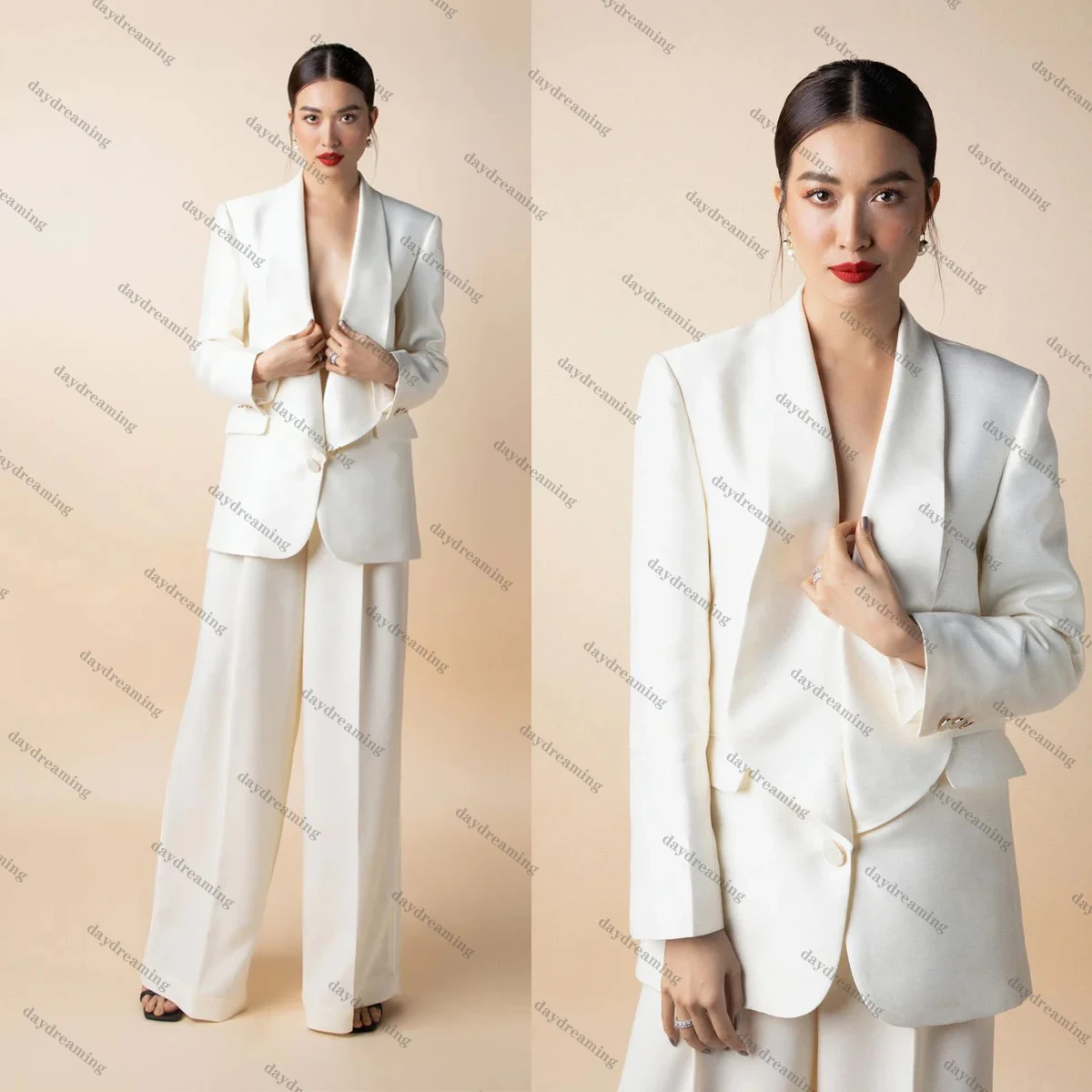 Classic Shawl Lapel Suits Dresses One Button Jacket Flare Pants Party Gown Custom Made Streetwear Power Blazer
Classic Shawl Lapel Suits Dresses One Button Jacket Flare Pants Party Gown Custom Made Streetwear Power Blazer
