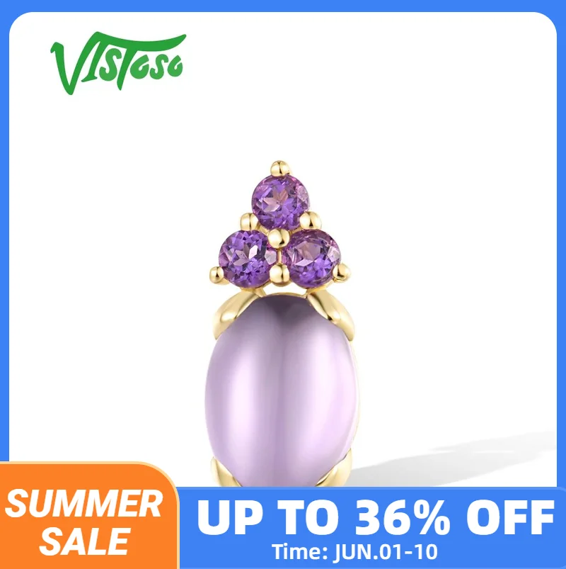 VISTOSO Pure 14K 585 Yellow Gold Pendant For Women Genuine Amethyst Simple Oval Wedding Party Gifts Fine Jewelry Set Handmade
VISTOSO Pure 14K 585 Yellow Gold Pendant For Women Genuine Amethyst Simple Oval Wedding Party Gifts Fine Jewelry Set Handmade