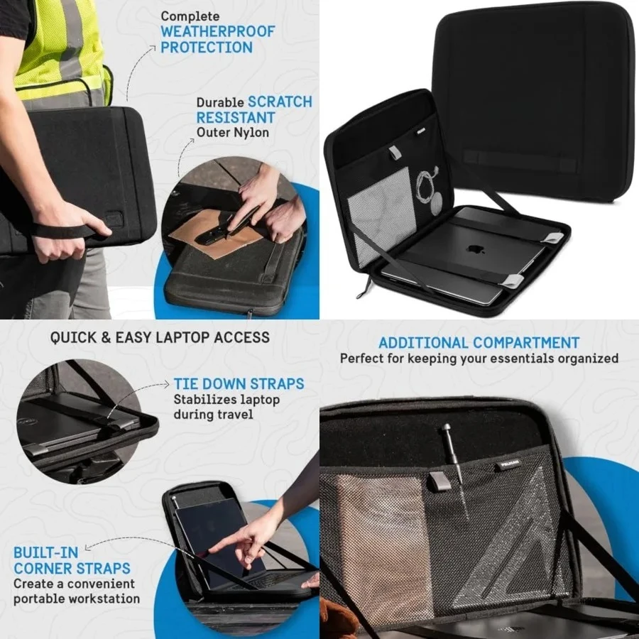 Laptop Bag/Case 14.2 Inch - Elastic Carrying Handle, Secure Zip Lock, Waterproof, Scratchproof, Heavy Duty Laptop Sleeve for All Laptops 12 to 14.2 Inches - Black
Laptop Bag/Case 14.2 Inch - Elastic Carrying Handle, Secure Zip Lock, Waterproof, Scratchproof, Heavy Duty Laptop Sleeve for All Laptops 12 to 14.2 Inches - Black
