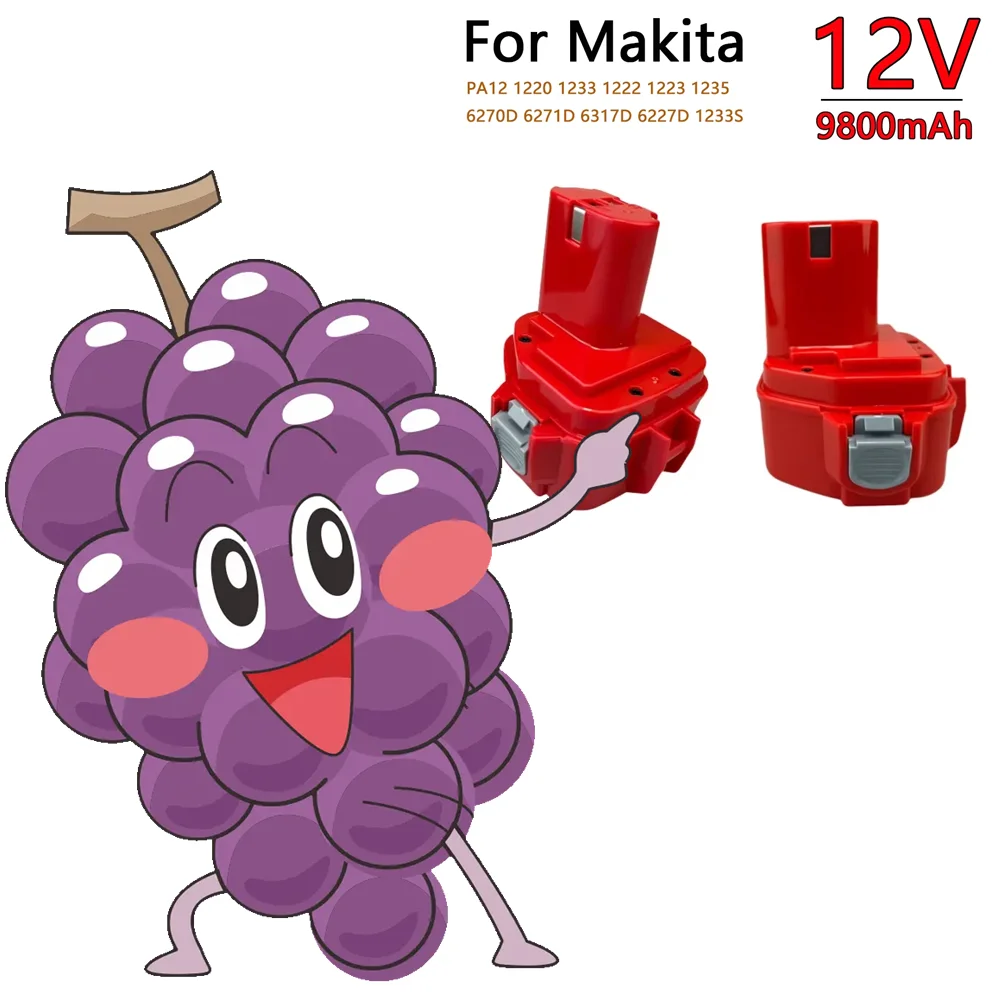 Ni-MH Rechargeable Battery PA12 12V 9.8Ah for Makita Cordless Drill 1220 1222 1234 1233 1235 6271D 6227D 6317D 6918D
Ni-MH Rechargeable Battery PA12 12V 9.8Ah for Makita Cordless Drill 1220 1222 1234 1233 1235 6271D 6227D 6317D 6918D
