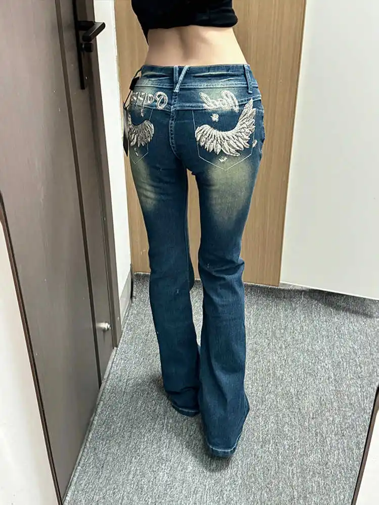 Women's Embroidery Denim Pants Low Rise Bootcut Jeans Skinny Stretch Abi Y2k Bell Bottom Harajuku Flare Jeans Cyber Punk Japanes
Women's Embroidery Denim Pants Low Rise Bootcut Jeans Skinny Stretch Abi Y2k Bell Bottom Harajuku Flare Jeans Cyber Punk Japanes