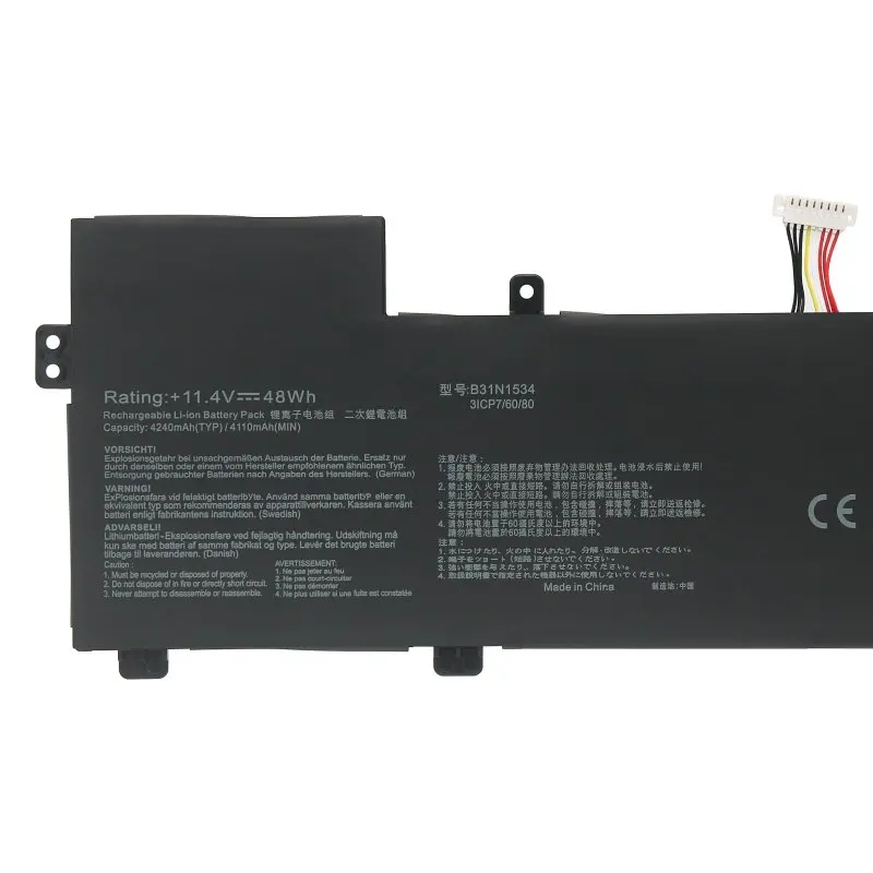 Original laptop 11.1V 48Wh 4240mAh B31N1534 Laptop Battery For UX510 UX510UW 0B200-02030000
Original laptop 11.1V 48Wh 4240mAh B31N1534 Laptop Battery For UX510 UX510UW 0B200-02030000