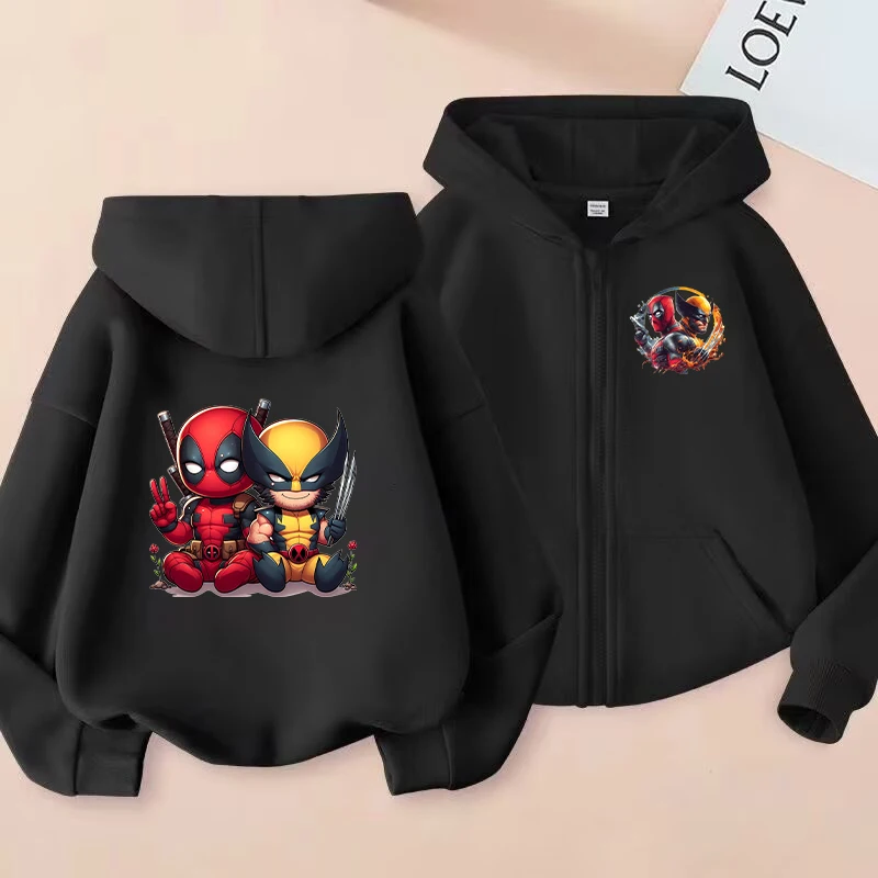Deadpool Wolverine Hoodie Clothes Kids Boys Black Zipper Sweatshirt Hoody Baby Spring Autumn Thin Casual Tops Clothing Xmas Gift
Deadpool Wolverine Hoodie Clothes Kids Boys Black Zipper Sweatshirt Hoody Baby Spring Autumn Thin Casual Tops Clothing Xmas Gift