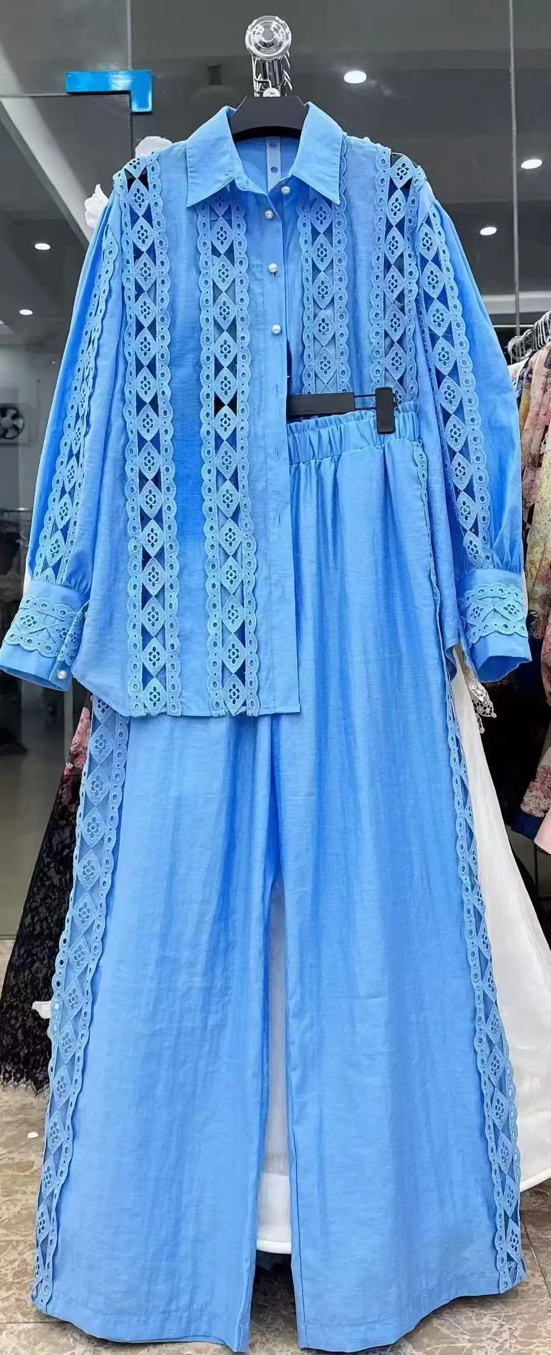 2025 New Lace Splicing Hollow Sleeve Strap Shirt+Pants Summer Fashion Set Cotton
2025 New Lace Splicing Hollow Sleeve Strap Shirt+Pants Summer Fashion Set Cotton