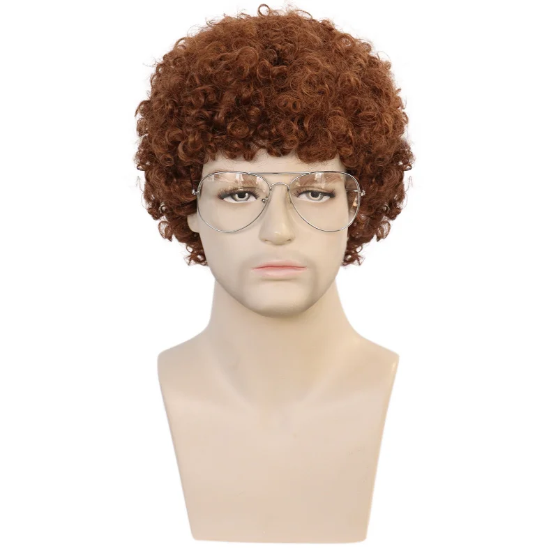 European and American fashion 's , fluffy short hair, machine-made synthetic fiber wigs, men's headgear
European and American fashion 's , fluffy short hair, machine-made synthetic fiber wigs, men's headgear