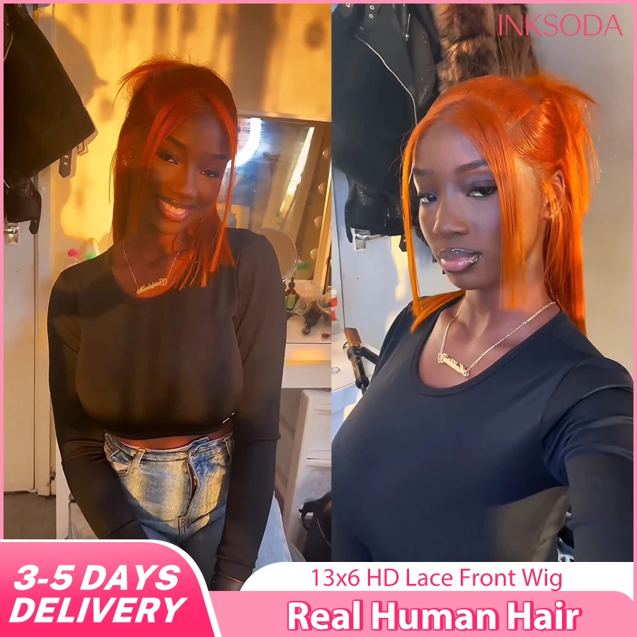 220% Density 16-36 Inch Orange Ginger 13x6 13x4 HD Lace Frontal Wig Human Hair Bone Straight Transparent Lace Frontal Color Wigs #350 Colored For Women Brazilian Human Hair Colored Wigs Pre-Plucked Prebleached
220% Density 16-36 Inch Orange Ginger 13x6 13x4 HD Lace Frontal Wig Human Hair Bone Straight Transparent Lace Frontal Color Wigs #350 Colored For Women Brazilian Human Hair Colored Wigs Pre-Plucked Prebleached