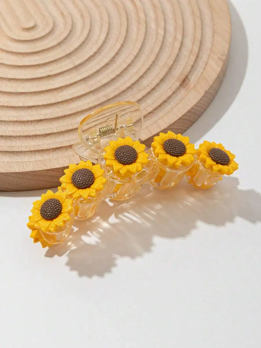 Sunflower Design Hair Claw Clip For Women, Clear Acrylic Hair Accessory For Bun Ponytail, Spring Summer Beach Vacation Styling
Sunflower Design Hair Claw Clip For Women, Clear Acrylic Hair Accessory For Bun Ponytail, Spring Summer Beach Vacation Styling
